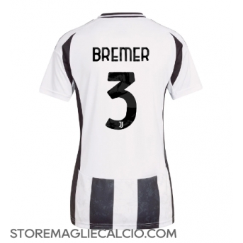 Juventus Gleison Bremer #3 Maglia Gara Casa Repliche 2024-25 Donna Maniche Corte